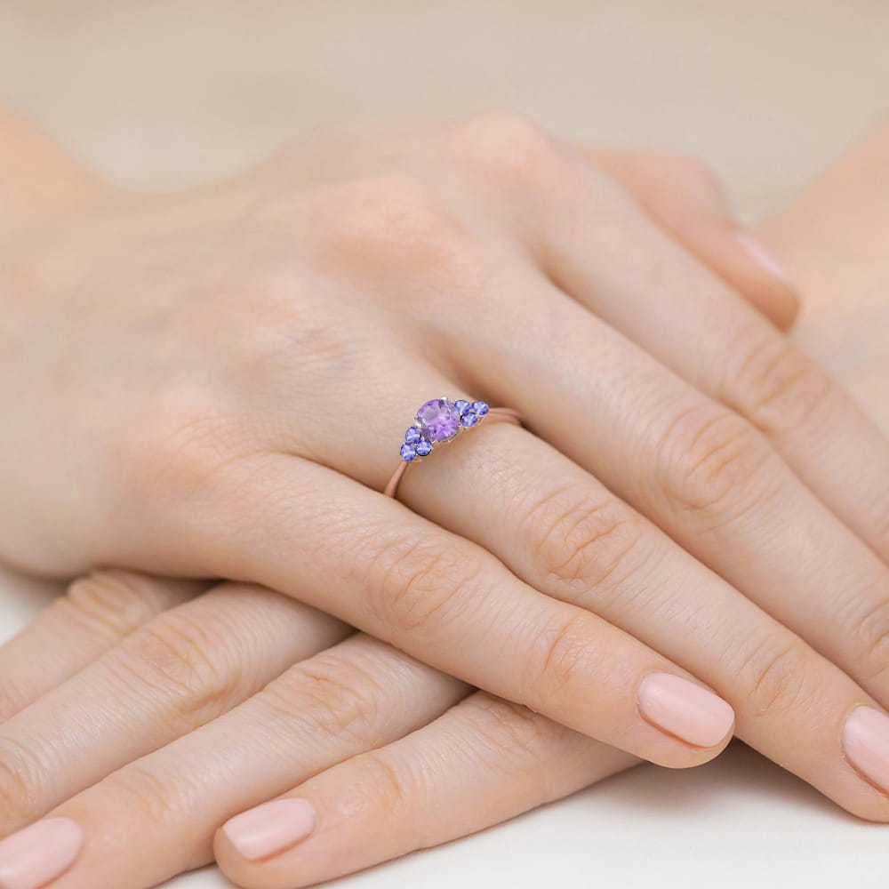 Pierścionek Ametyst 0,50ct różowe złoto 5 Pierścionek Ametyst 0,50ct różowe złoto - obrazek 4
