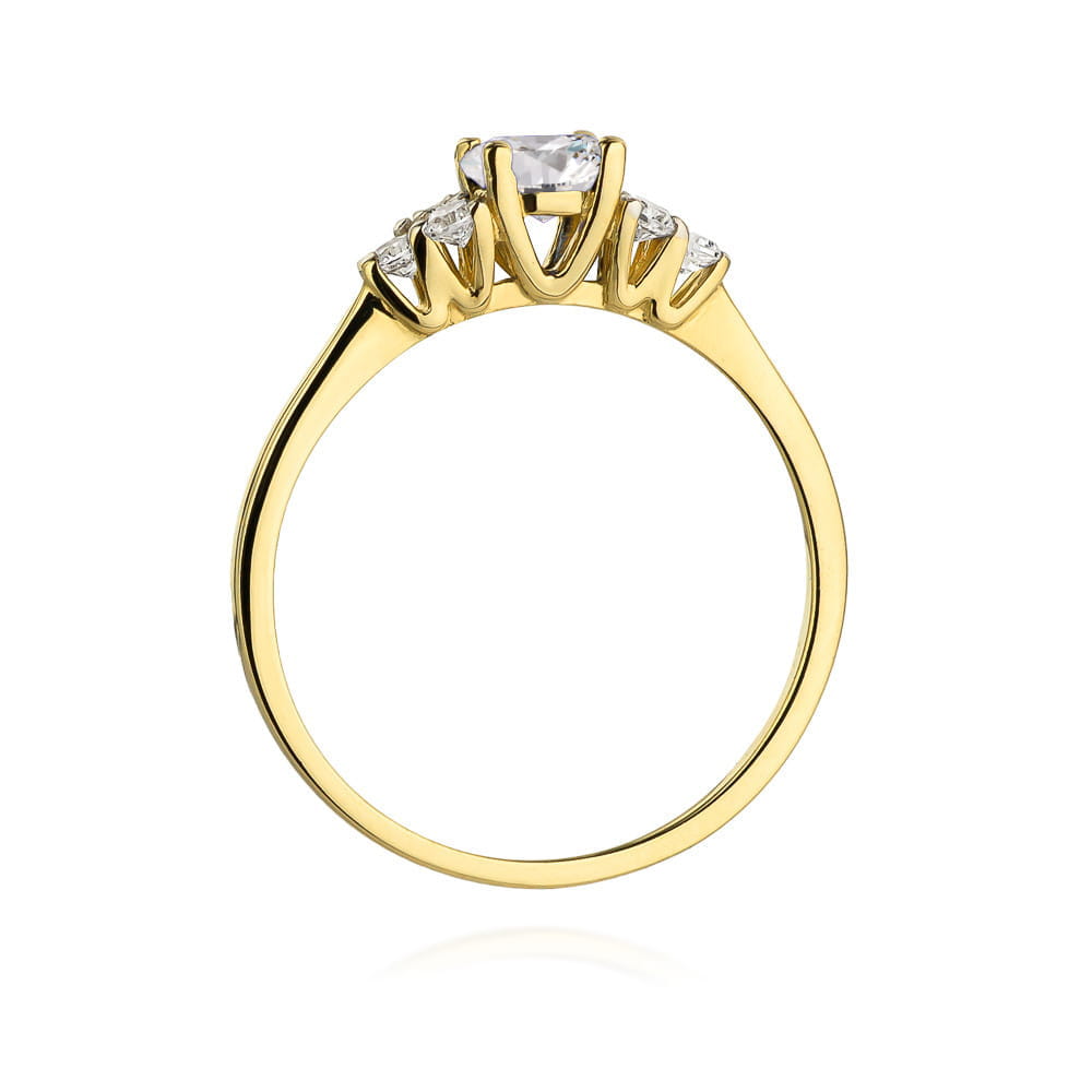 Pierścionek Biały Szafir 0,60ct żółte złoto 4 Pierścionek Biały Szafir 0,60ct żółte złoto - obrazek 3