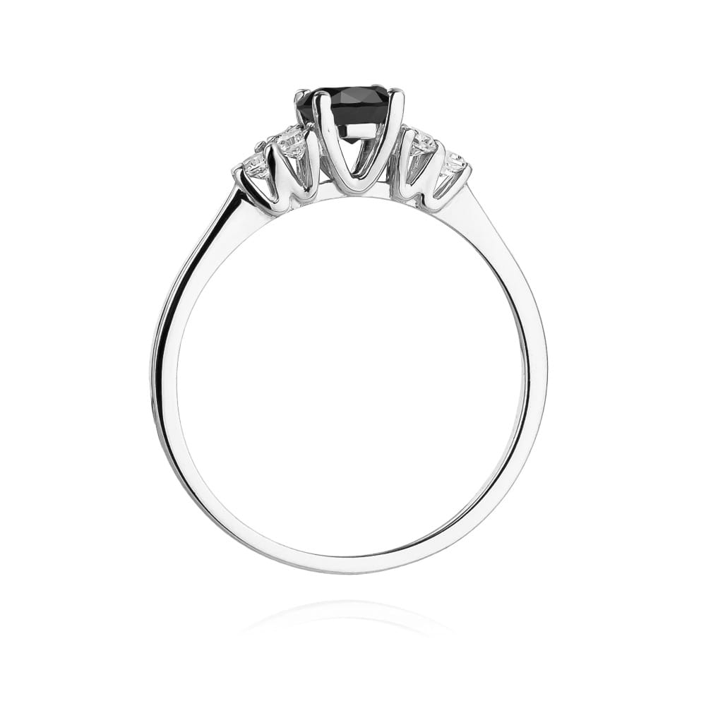 Pierścionek Czarny Diament 0,50ct białe złoto 4 Pierścionek Czarny Diament 0,50ct białe złoto - obrazek 3