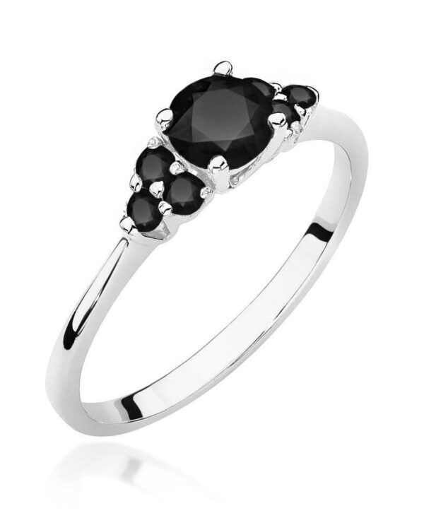 Pierścionek W451 Czarny Diament 0