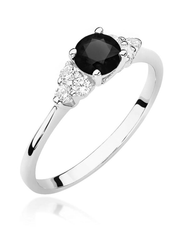 Pierścionek W451 Czarny Diament 0