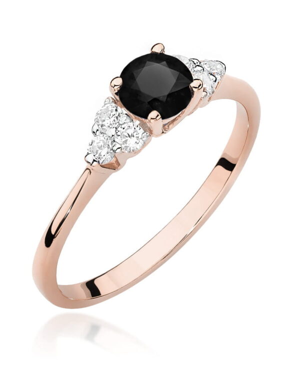 Pierścionek W451 Czarny Diament 0