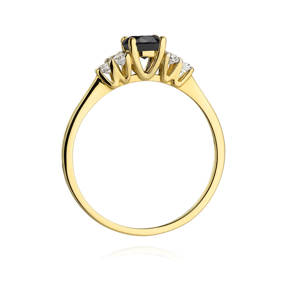 Pierścionek Czarny Diament 0,50ct żółte złoto 4 Pierścionek Czarny Diament 0,50ct żółte złoto - obrazek 3