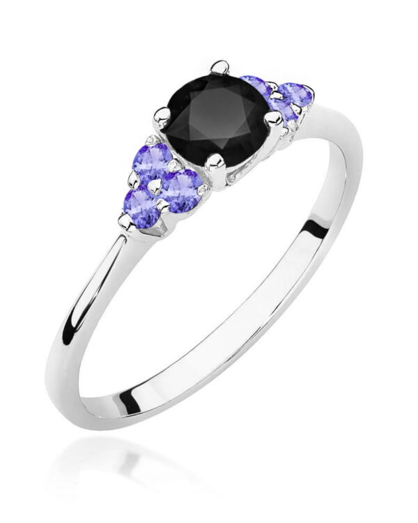 Pierścionek W451 Czarny diament 0