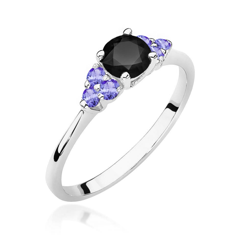 Pierścionek W451 Czarny diament 0