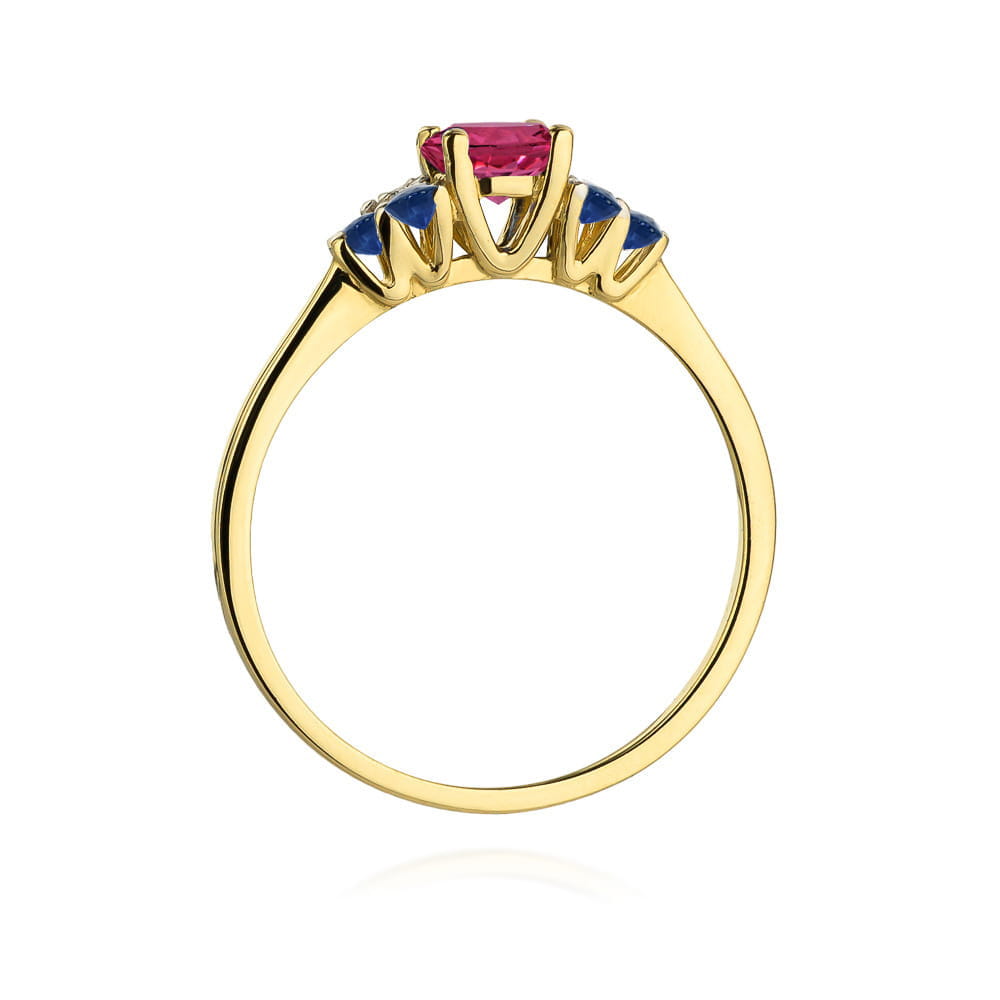 Pierścionek Rodolit 0,60ct żółte złoto 4 Pierścionek Rodolit 0,60ct żółte złoto - obrazek 3