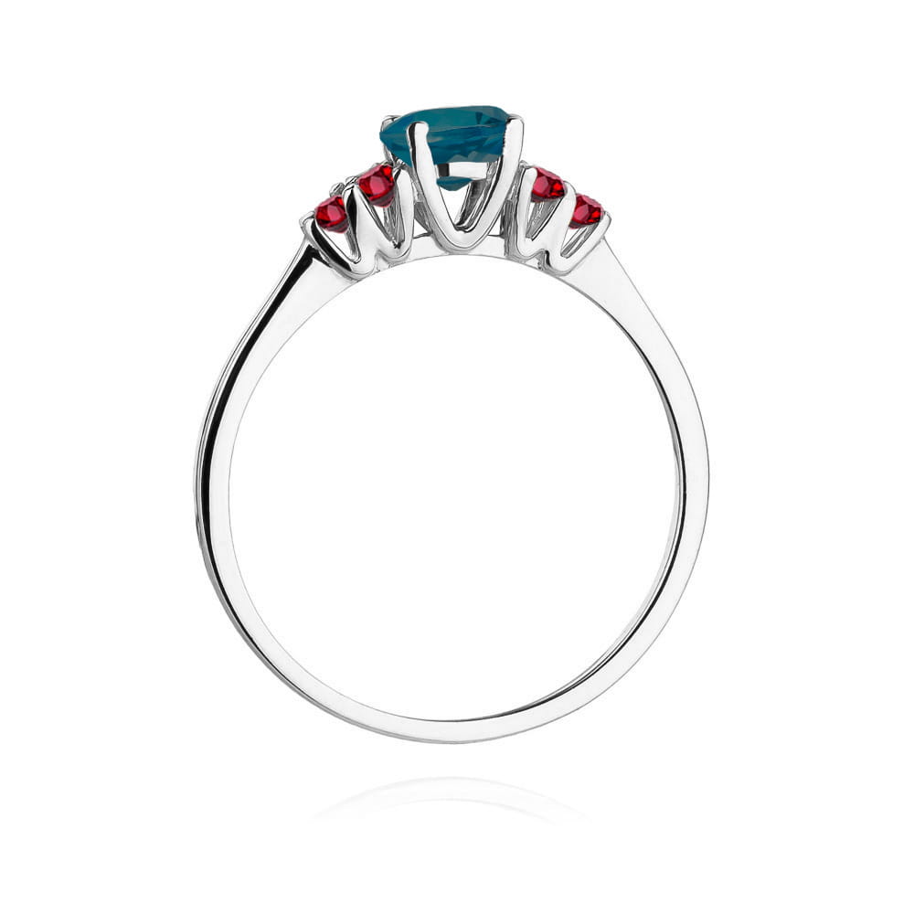 Pierścionek Topaz London Blue 0,50ct białe złoto 4 Pierścionek Topaz London Blue 0,50ct białe złoto - obrazek 3