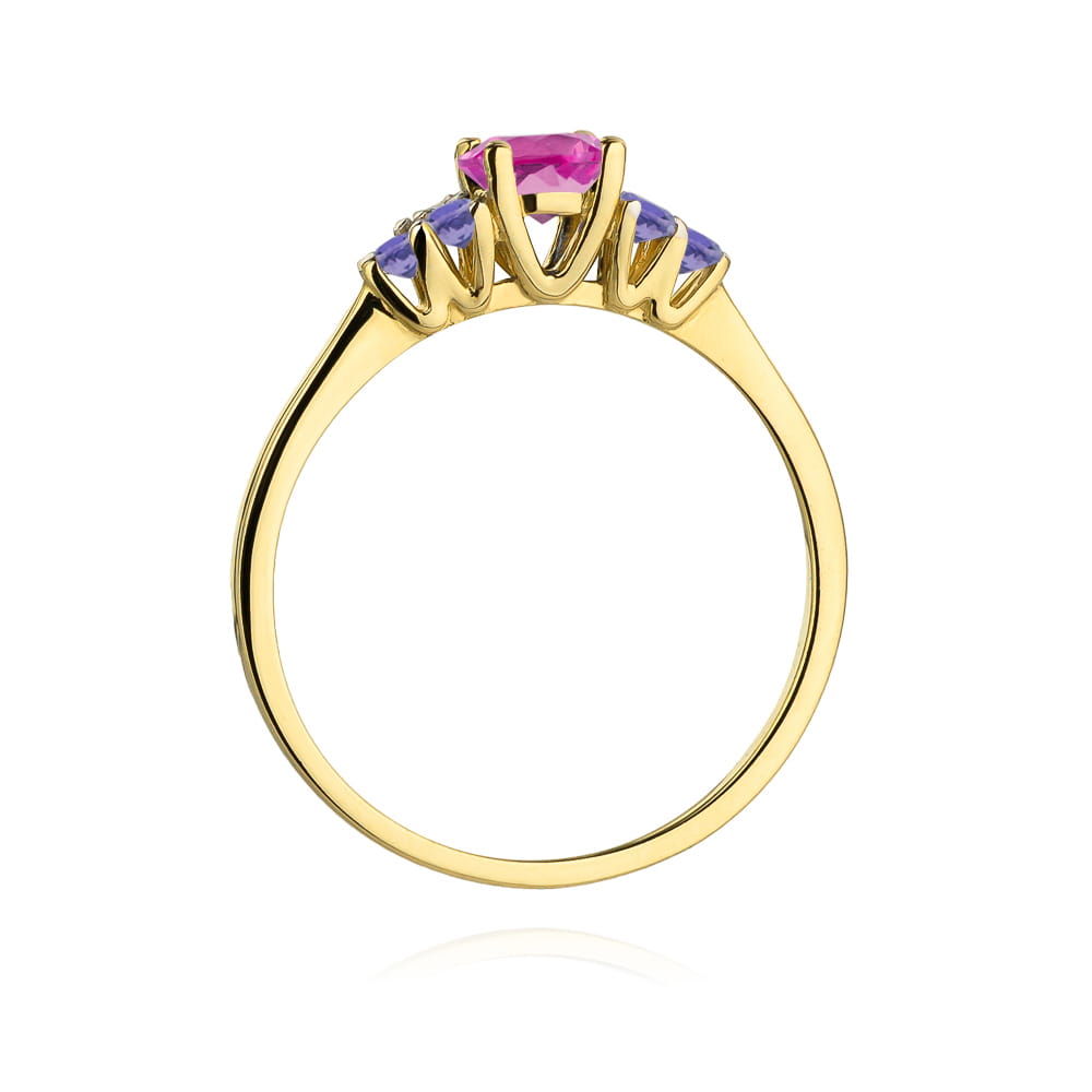 Pierścionek Topaz Różowy 0,60ct żółte złoto 4 Pierścionek Topaz Różowy 0,60ct żółte złoto - obrazek 3