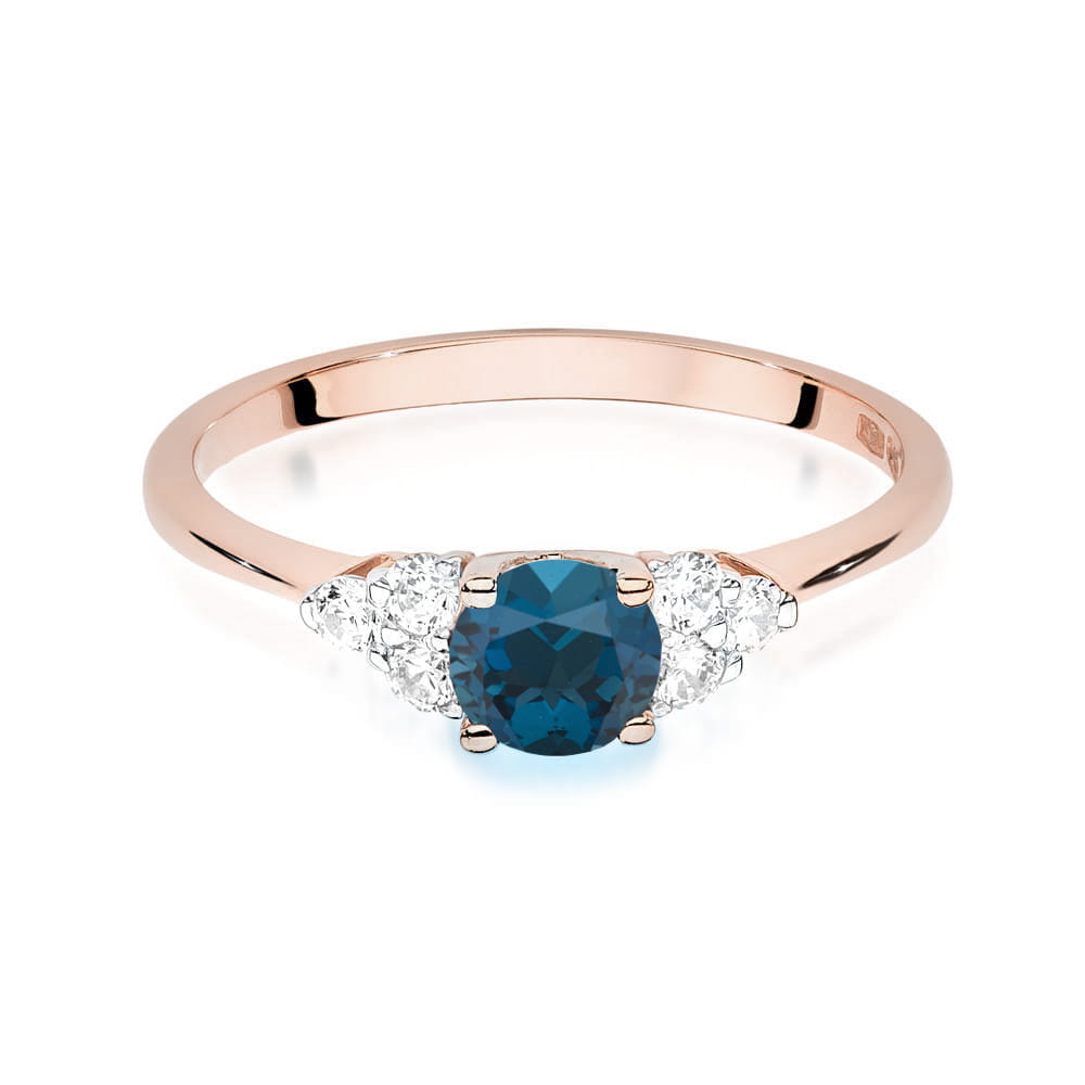 Pierścionek z Topazem London Blue 0,50ct różowe złoto 3 50ct różowe złoto Jubiler Kraków BigDIAMOND
