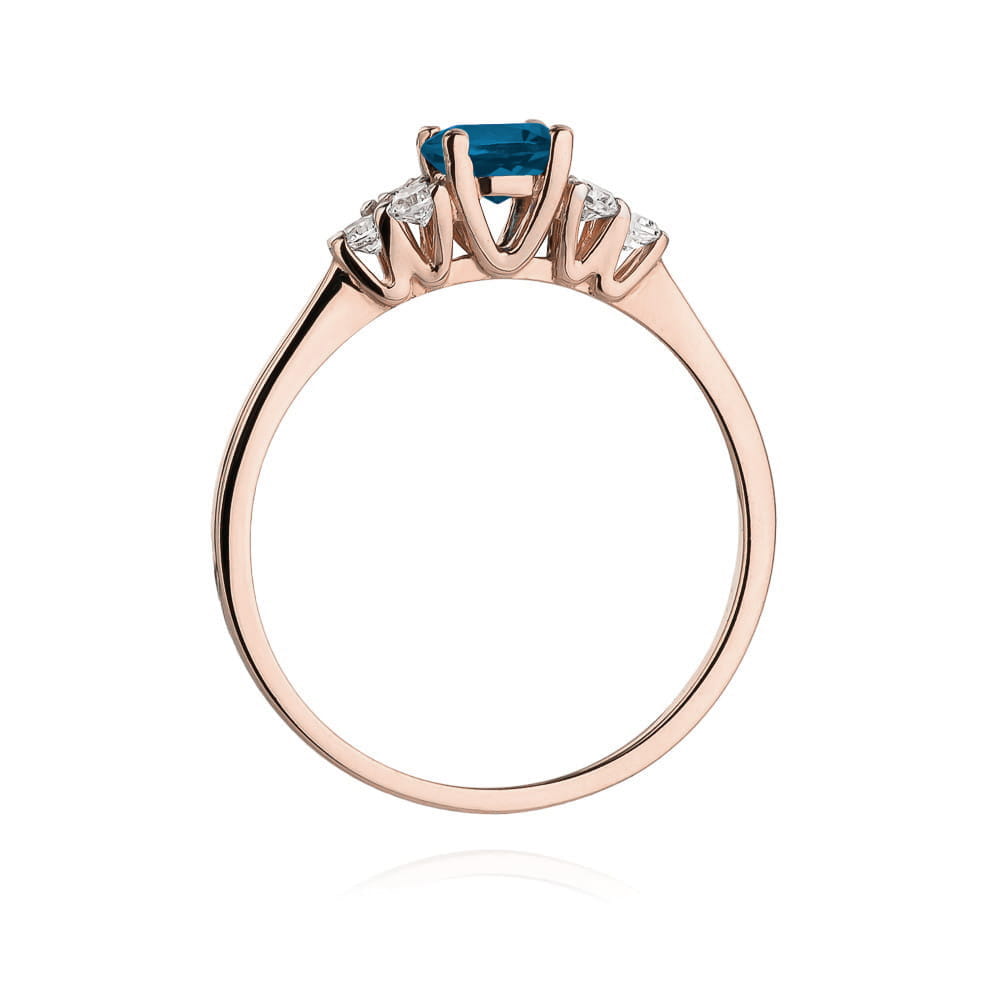 Pierścionek z Topazem London Blue 0,50ct różowe złoto 4 Pierścionek z Topazem London Blue 0,50ct różowe złoto - obrazek 3