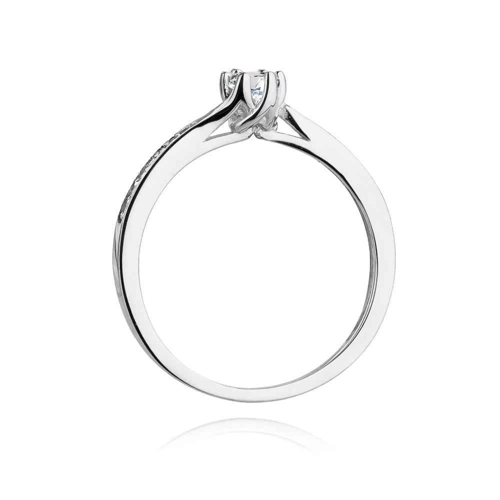 Pierścionek Diament 0,15ct białe złoto 4 Pierścionek Diament 0,15ct białe złoto - obrazek 3