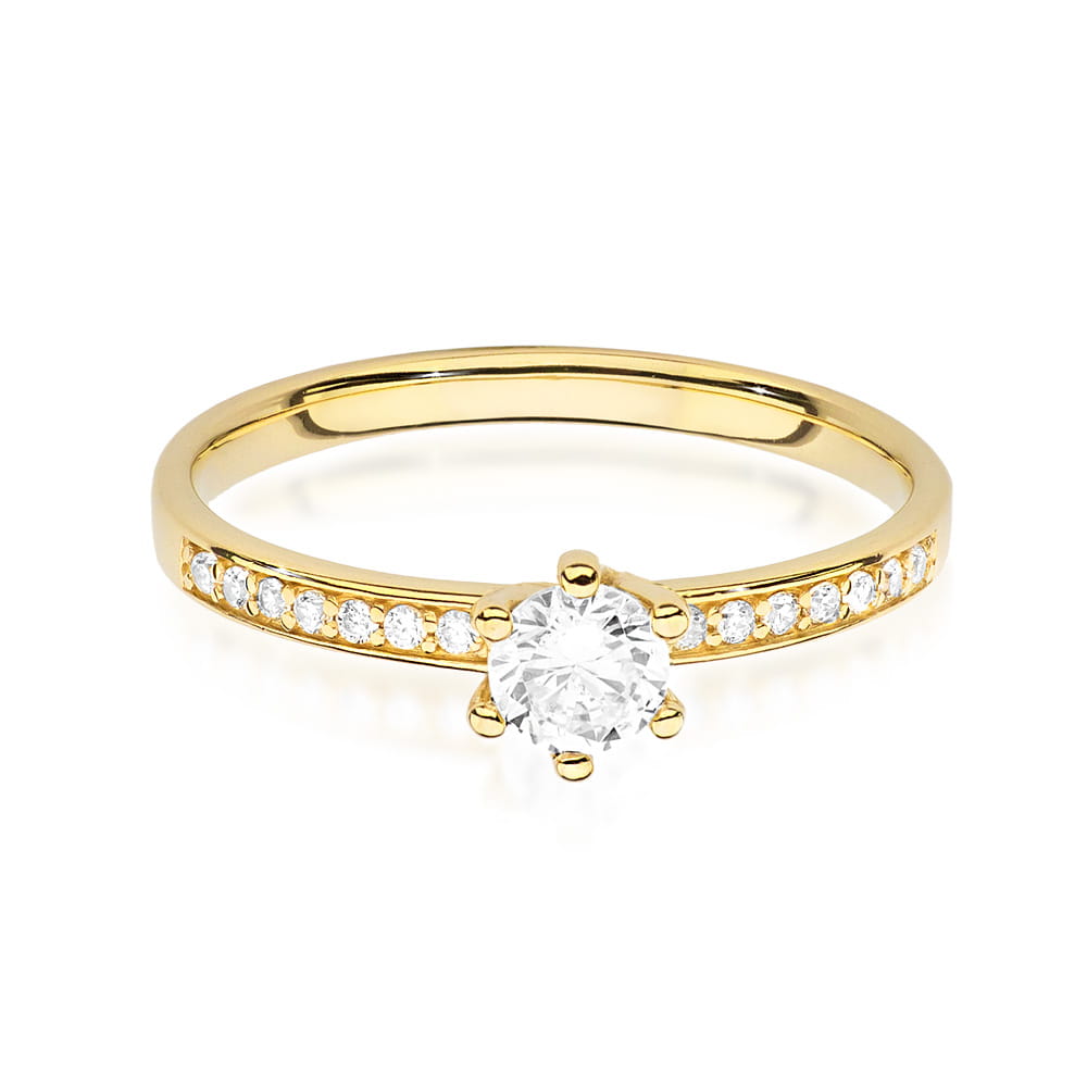 Pierścionek Diament 0,25ct żółte złoto 3 25ct żółte złoto Jubiler Kraków BigDIAMOND