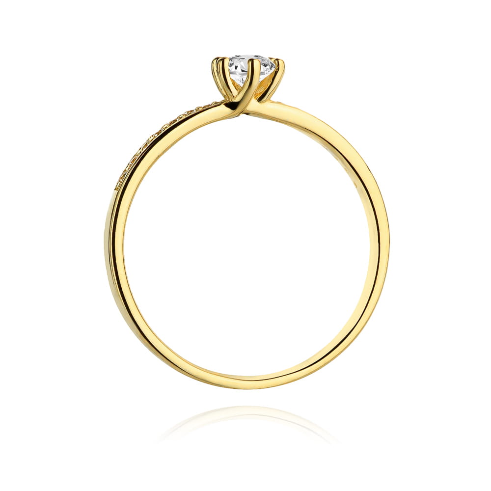Pierścionek Diament 0,25ct żółte złoto 4 Pierścionek Diament 0,25ct żółte złoto - obrazek 3
