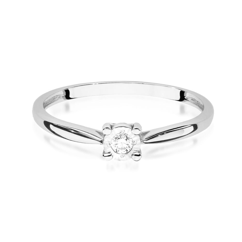 Pierścionek Diament 0,08ct białe złoto 3 08ct białe złoto Jubiler Kraków BigDIAMOND