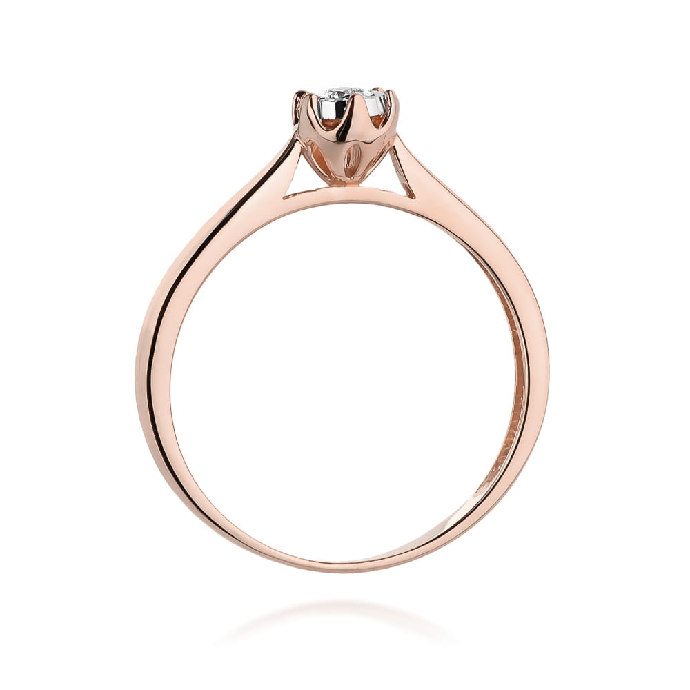 Pierścionek Diament 0,08ct różowe złoto 4 Pierścionek Diament 0,08ct różowe złoto - obrazek 3