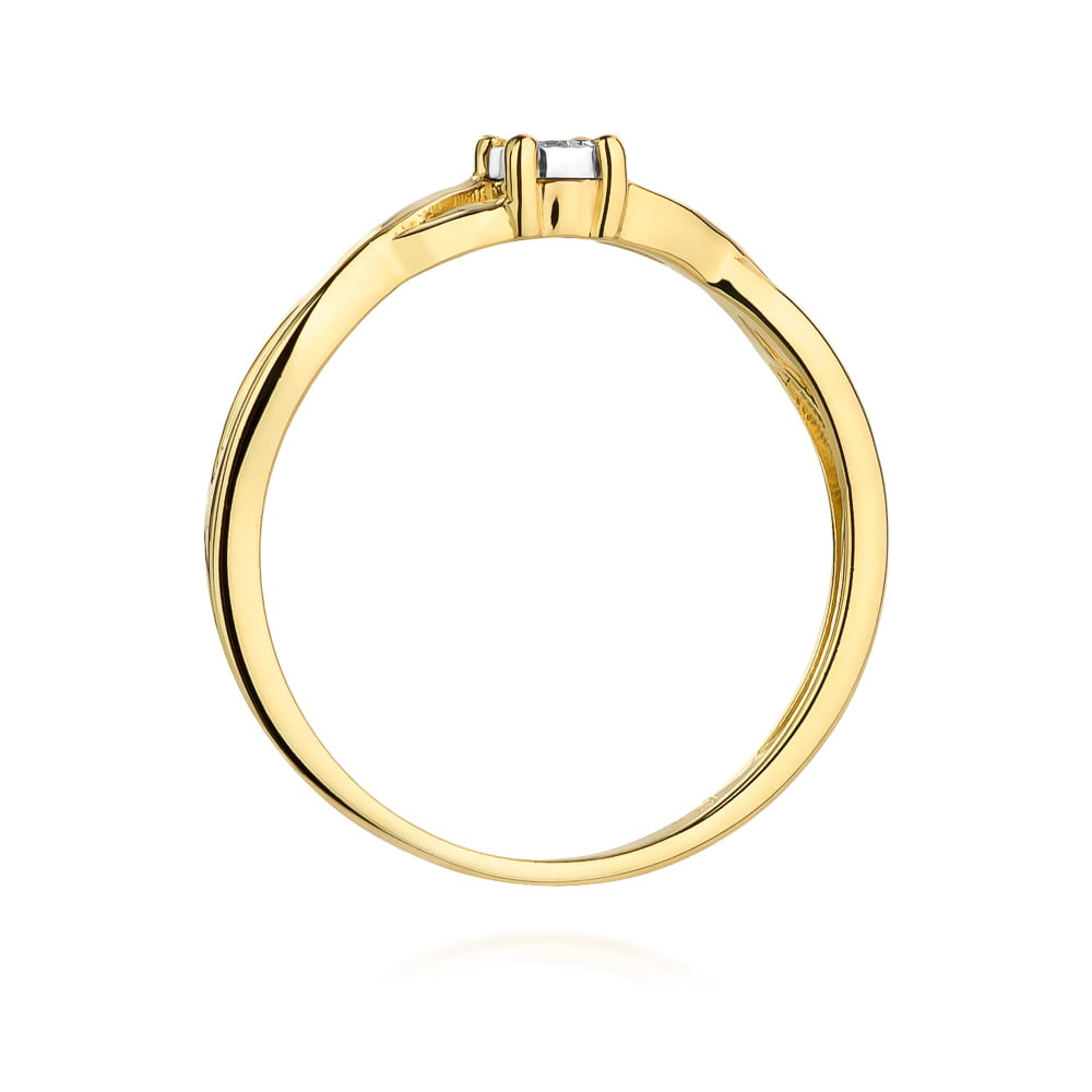 Pierścionek Diament 0,03ct żółte złoto 4 Pierścionek Diament 0,03ct żółte złoto - obrazek 3