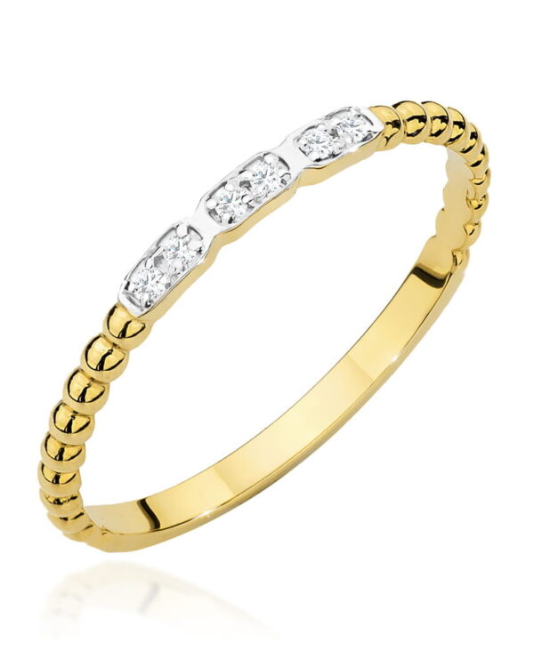 Pierścionek W479 z diamentami żółte złoto Jubiler Kraków BigDIAMOND