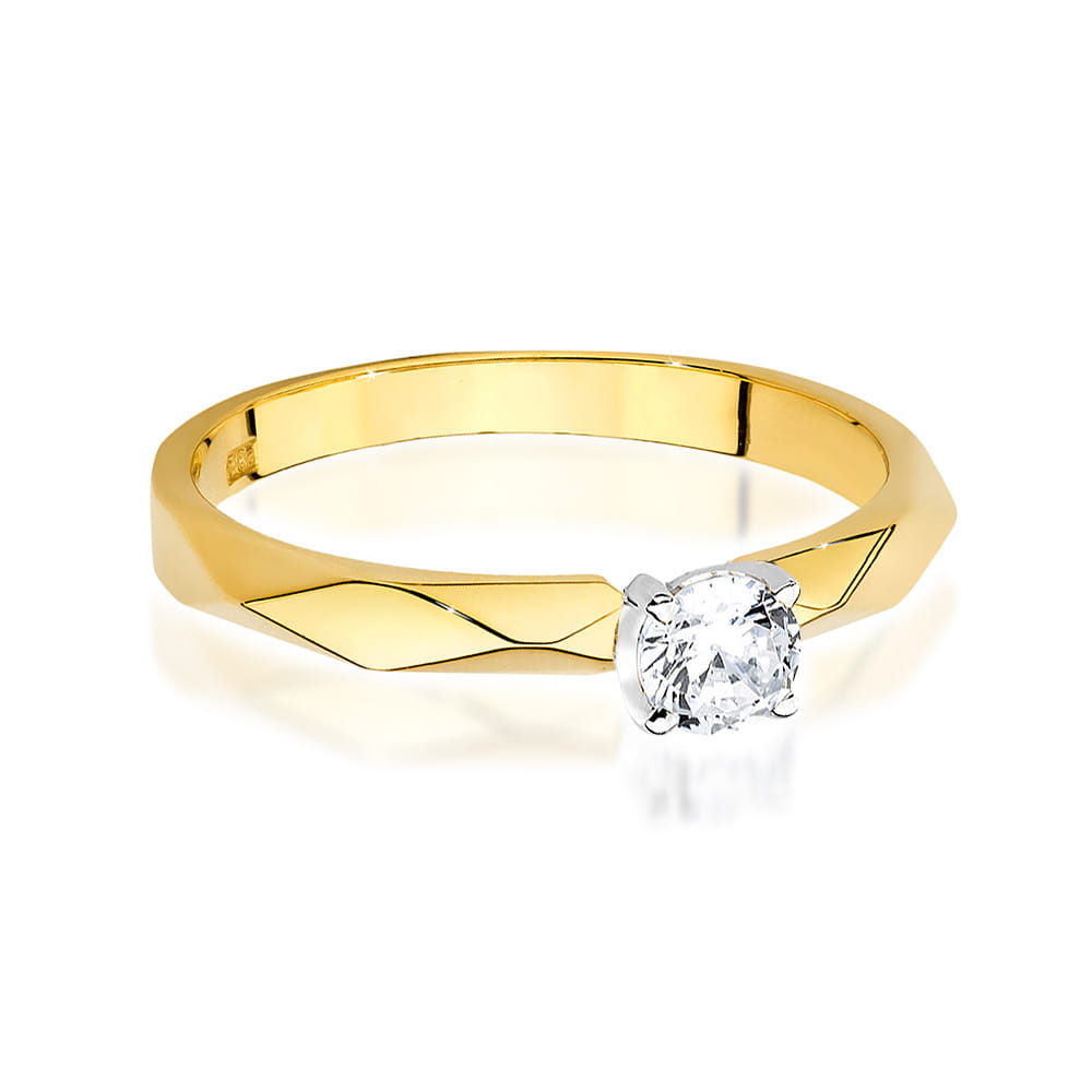 Pierścionek Diament 0,25ct żółte złoto 3 25ct żółte złoto Jubiler Kraków BigDIAMOND