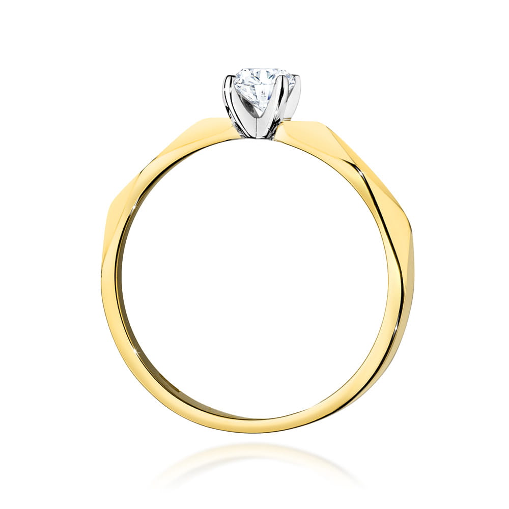 Pierścionek Diament 0,25ct żółte złoto 4 Pierścionek Diament 0,25ct żółte złoto - obrazek 3