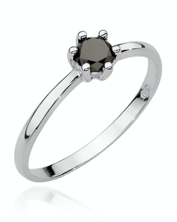 Pierścionek W496 Czarny Diament 0