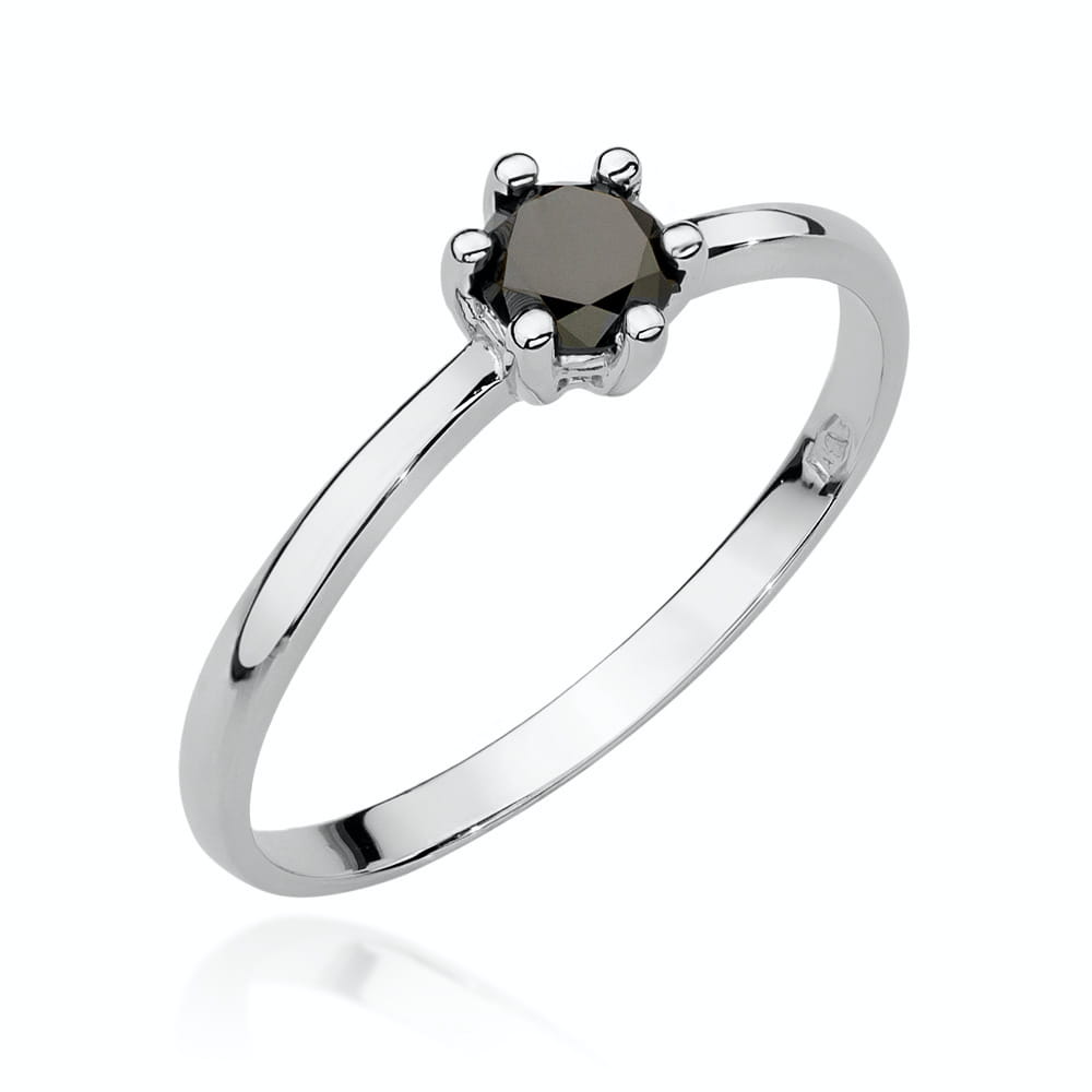 Pierścionek W496 Czarny Diament 0
