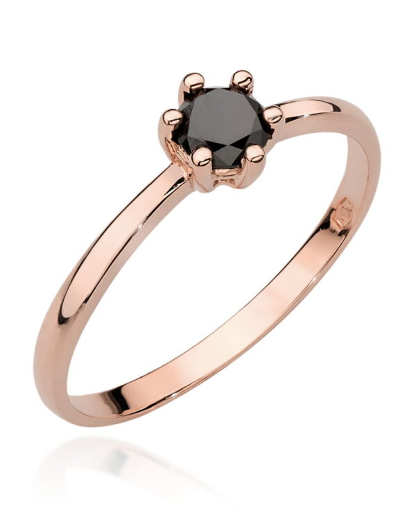 Pierścionek W496 Czarny Diament 0