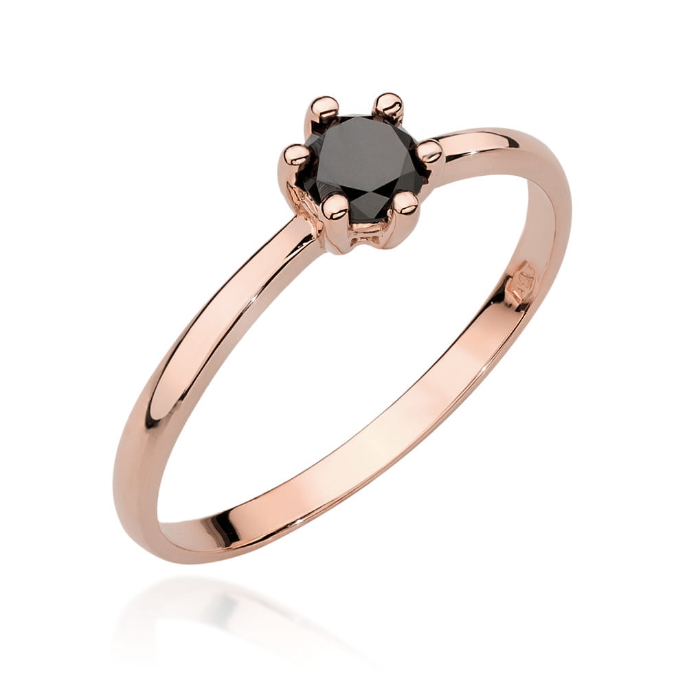 Pierścionek W496 Czarny Diament 0