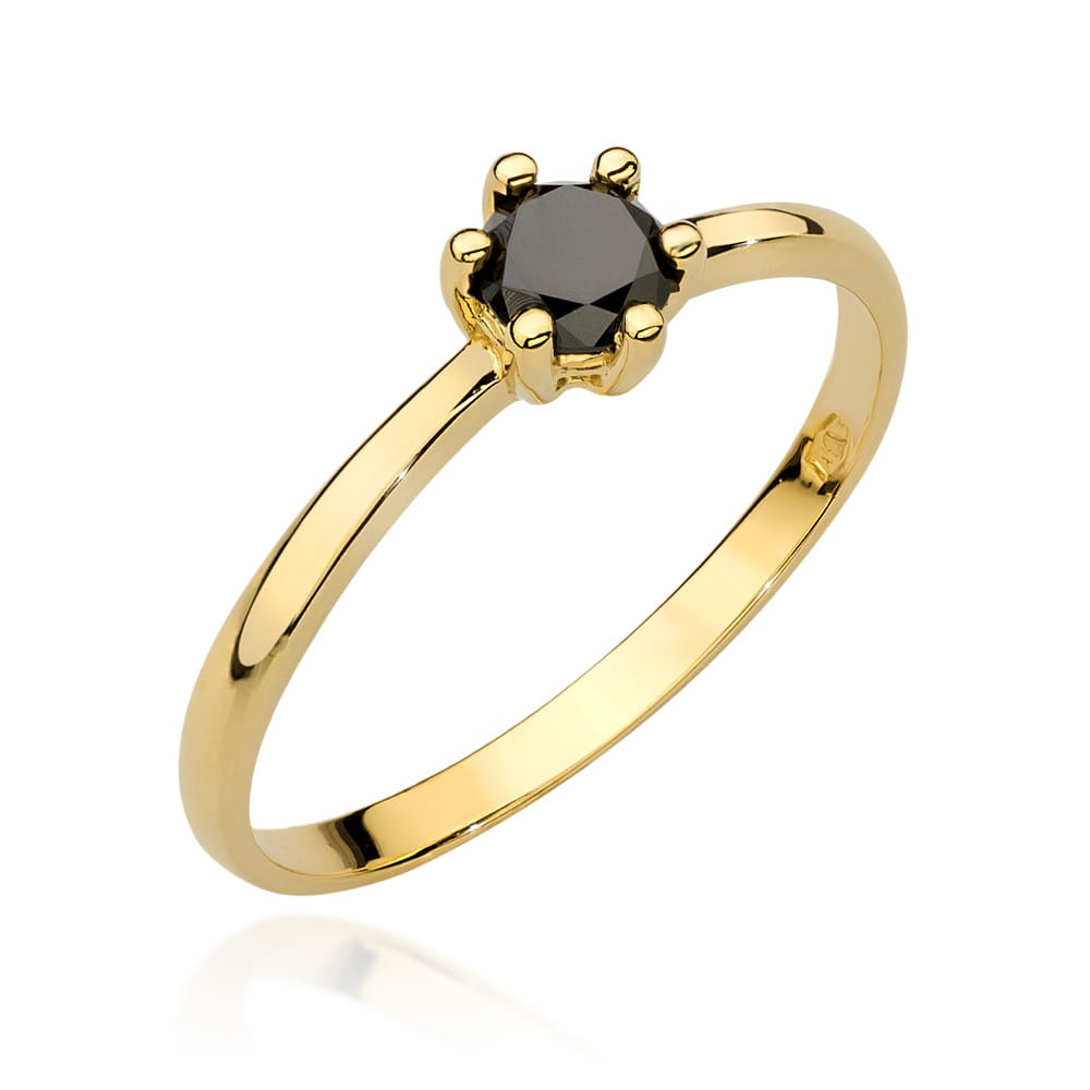 Pierścionek W496 Czarny Diament 0