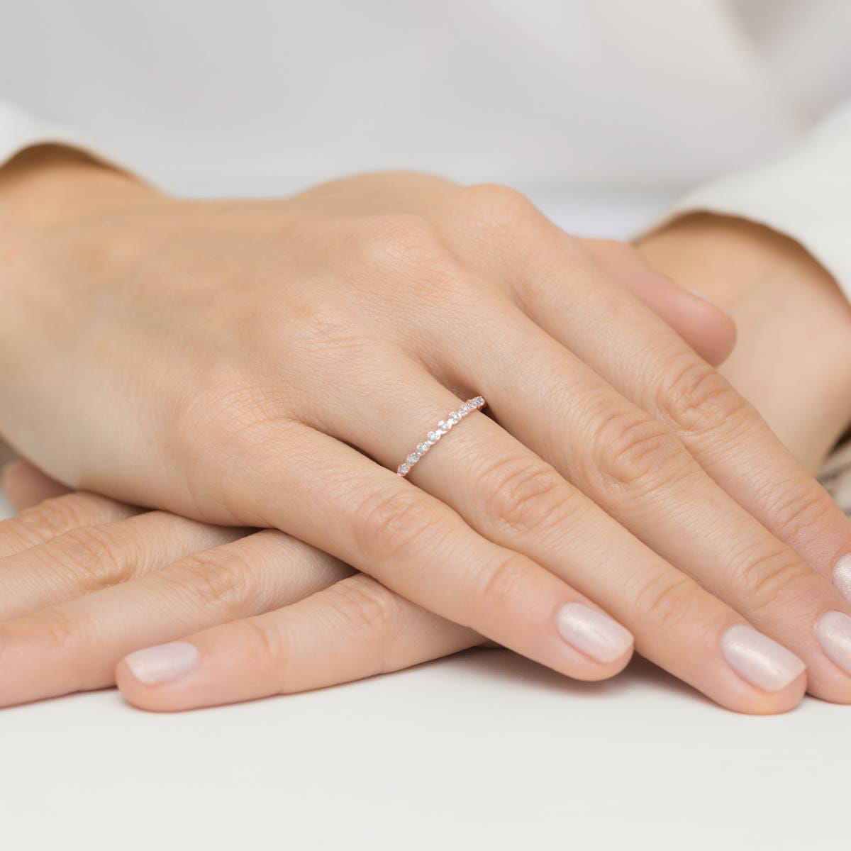 Pierścionek z diamentami różowe złoto 5 Pierścionek z diamentami różowe złoto - obrazek 4
