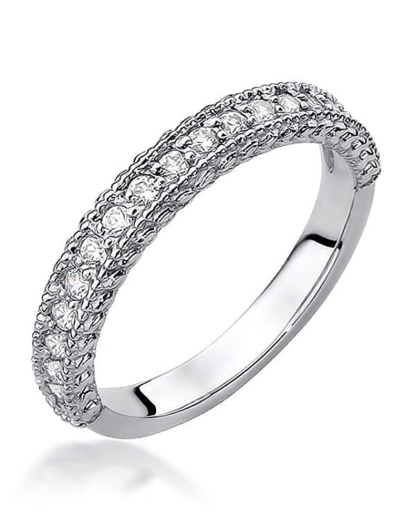 Pierścionek W507 z diamentami białe złoto Jubiler Kraków BigDIAMOND