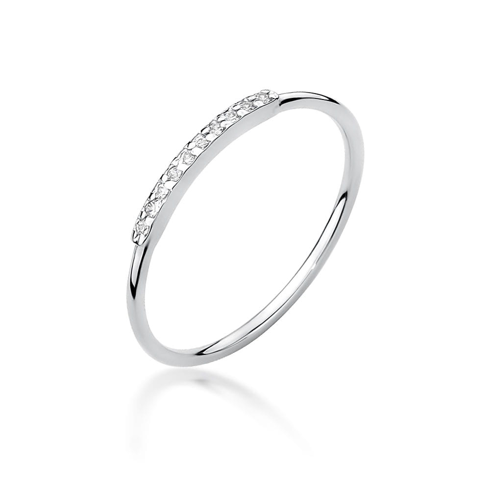 Pierścionek W509 z diamentami białe złoto Jubiler Kraków BigDIAMOND
