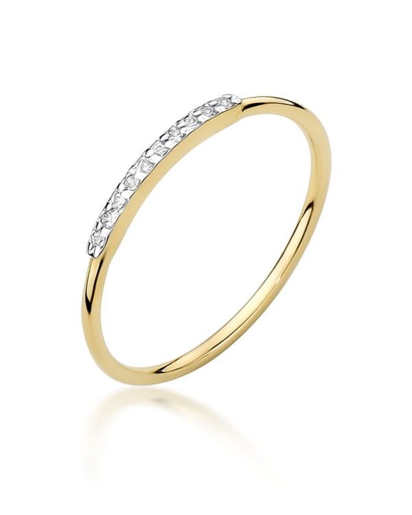 Pierścionek W509 z diamentami żółte złoto Jubiler Kraków BigDIAMOND