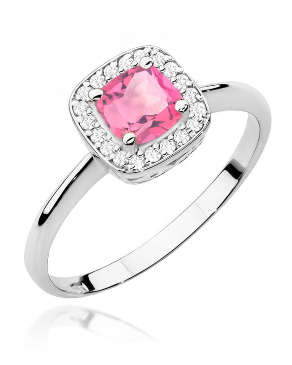 Pierścionek W514 Różowy Topaz 0