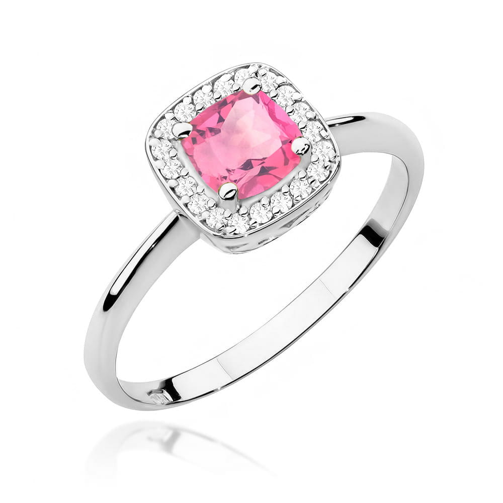 Pierścionek W514 Różowy Topaz 0