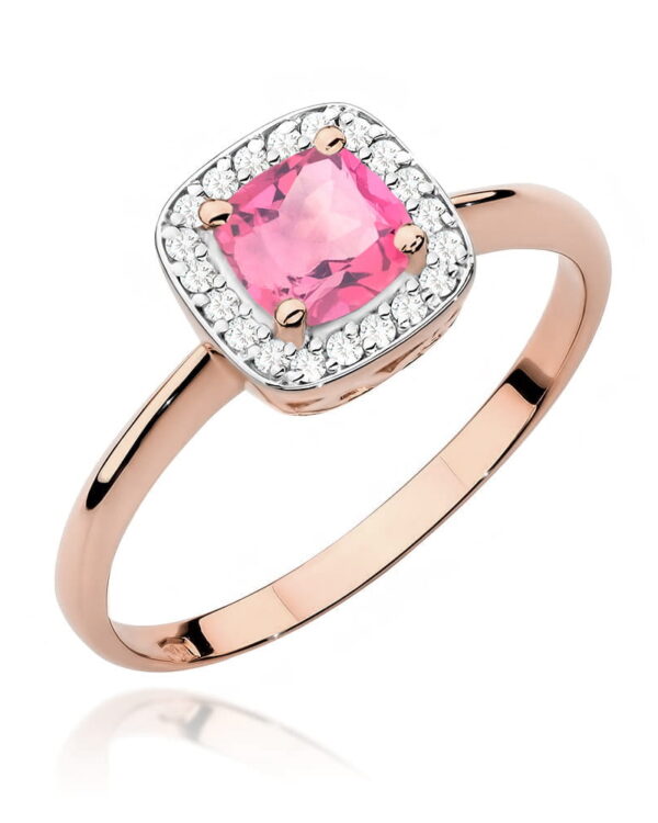 Pierścionek W514 Różowy Topaz 0