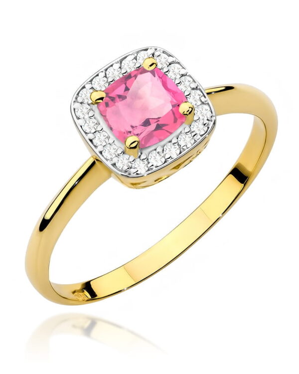 Pierścionek W514 Różowy Topaz 0