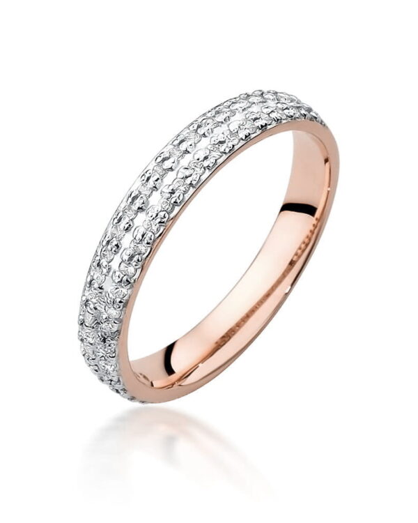 Pierścionek W522 z diamentami różowe złoto Jubiler Kraków BigDIAMOND