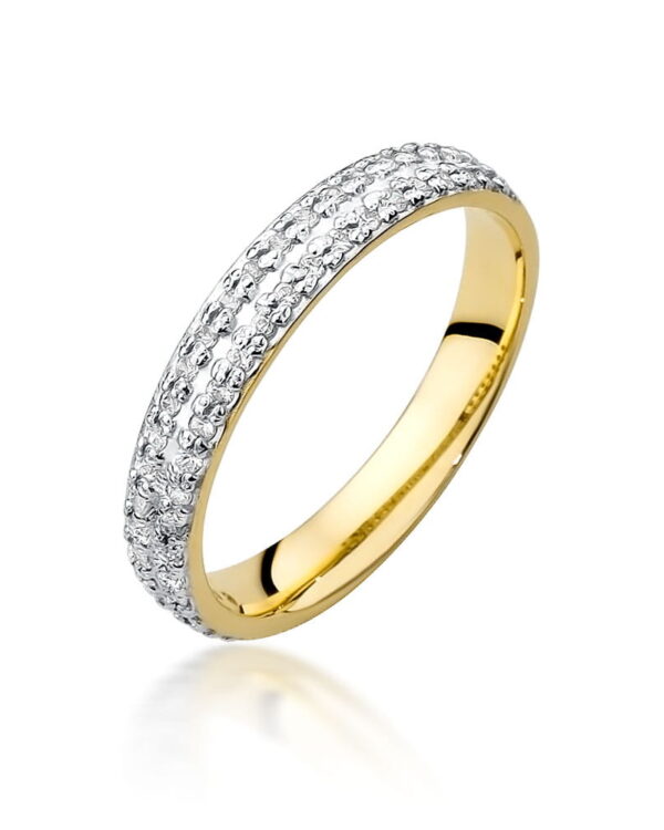 Pierścionek W522 z diamentami żółte złoto Jubiler Kraków BigDIAMOND