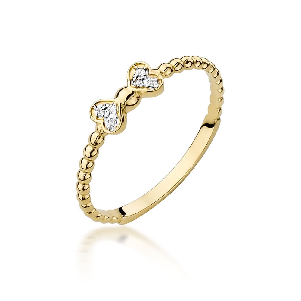 Pierścionek W523 z diamentami żółte złoto Jubiler Kraków BigDIAMOND