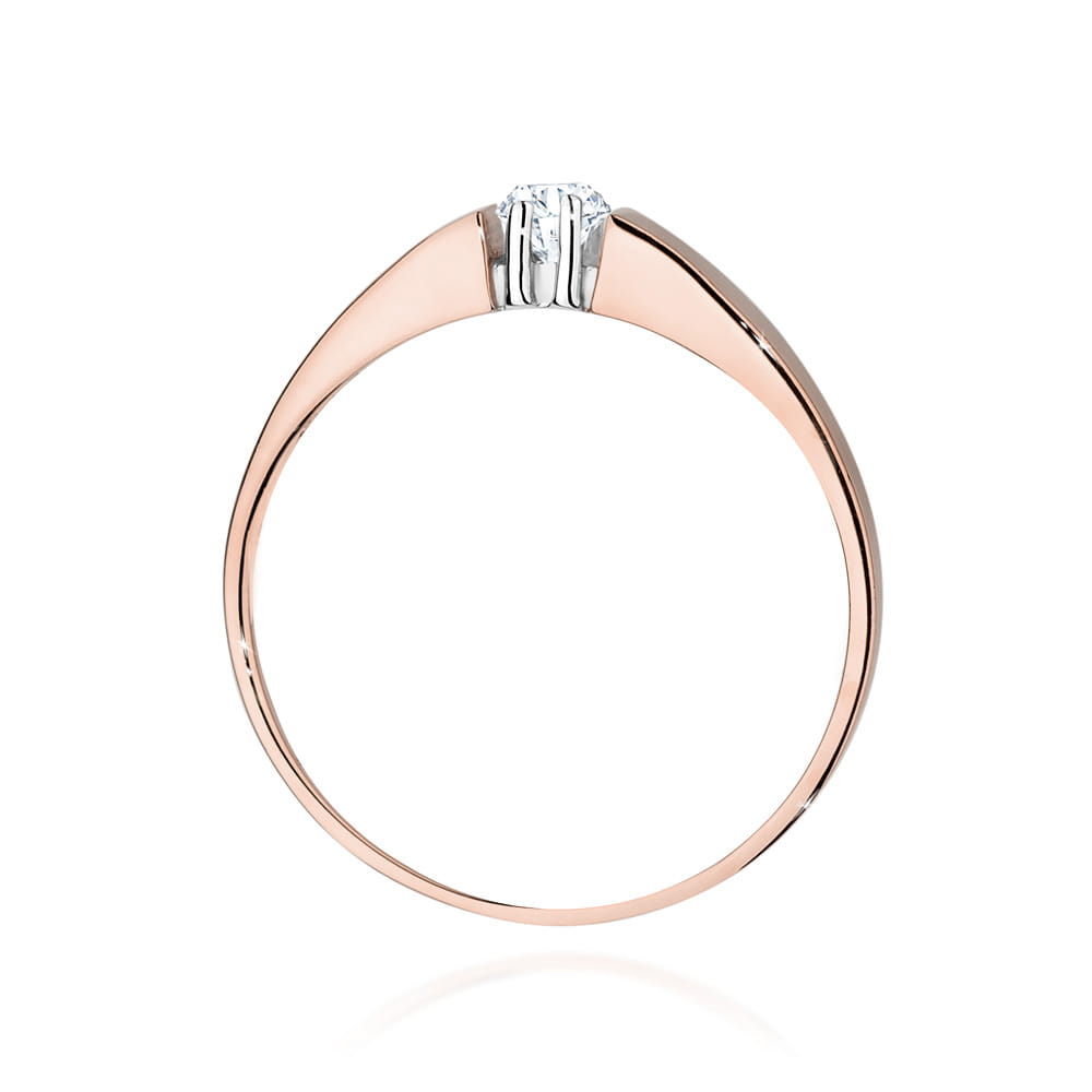 Pierścionek Diament 0,08ct różowe złoto 4 Pierścionek Diament 0,08ct różowe złoto - obrazek 3