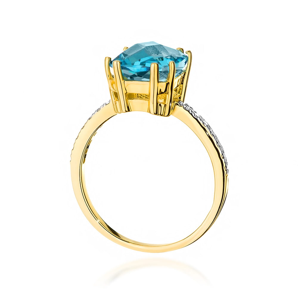 Pierścionek Topaz 3,00ct żółte złoto 4 Pierścionek Topaz 3,00ct żółte złoto - obrazek 3