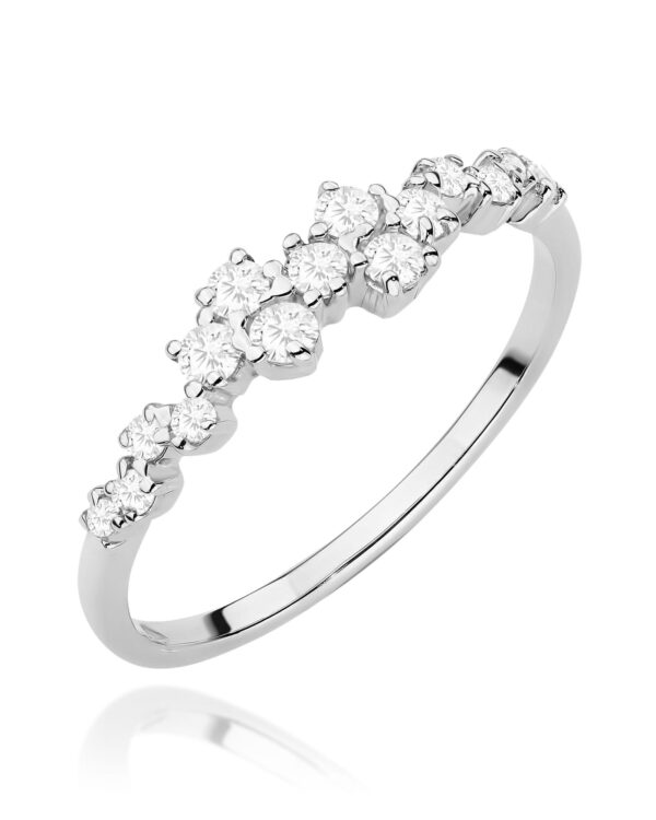 Pierścionek W528 z diamentami białe złoto Jubiler Kraków BigDIAMOND