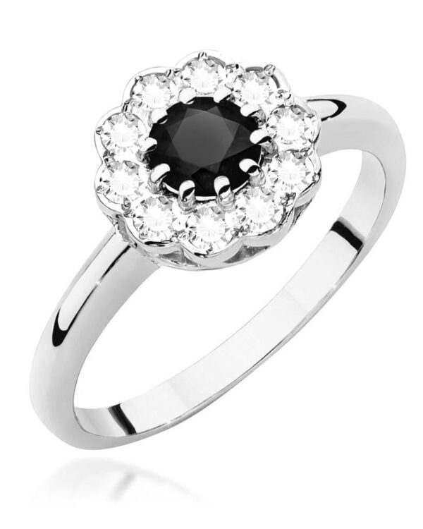 Pierścionek W529 Czarny Diament 0