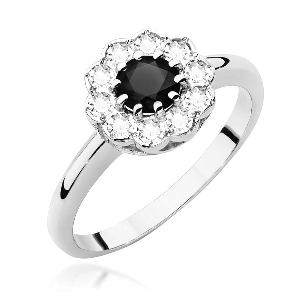 Pierścionek W529 Czarny Diament 0