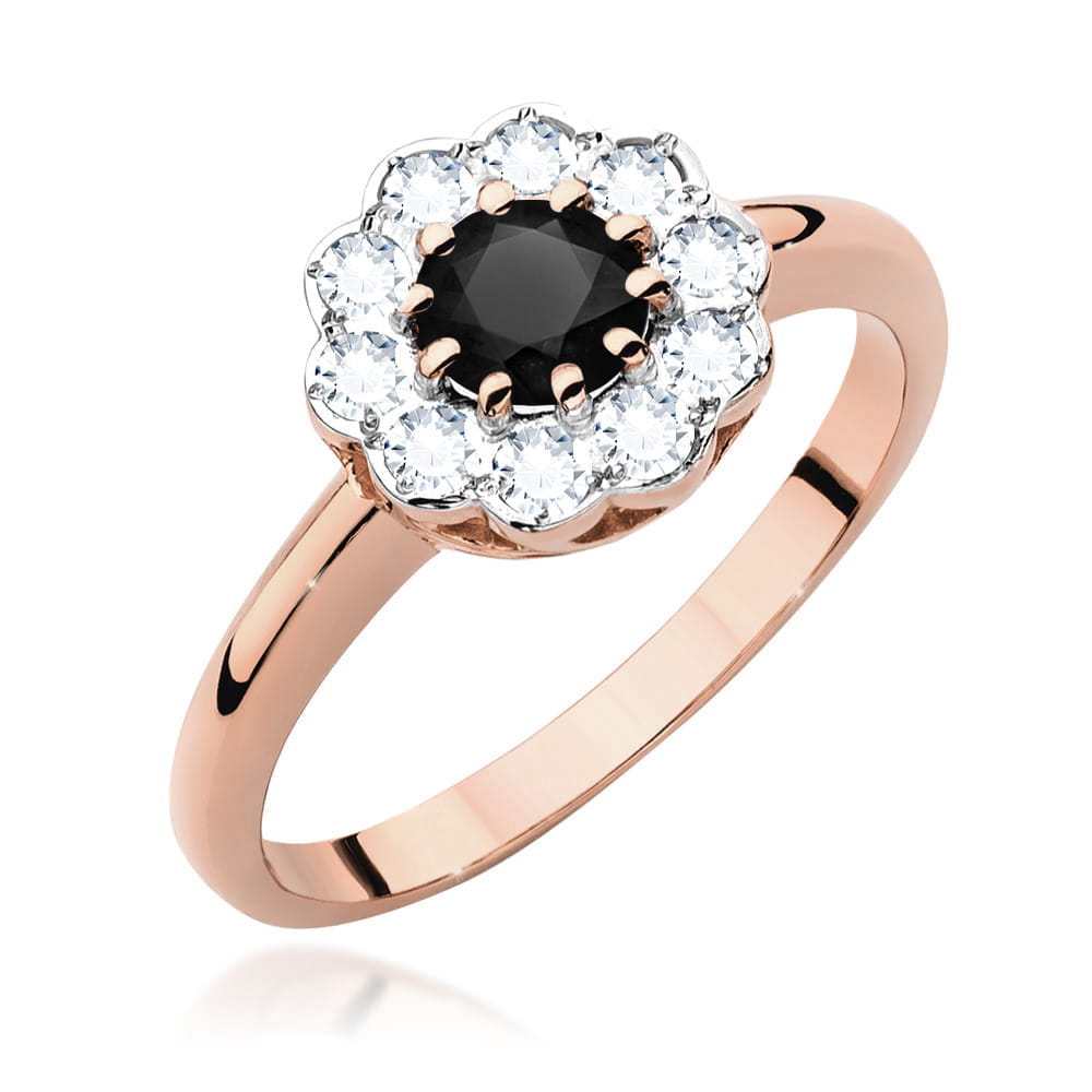 Pierścionek W529 Czarny Diament 0