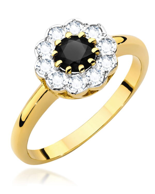 Pierścionek W529 Czarny Diament 0
