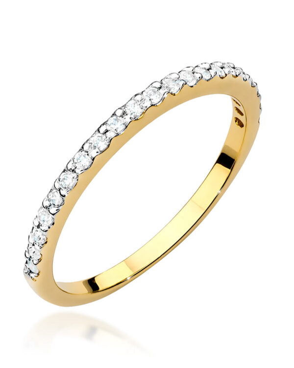 Pierścionek W531 z diamentami żółte złoto Jubiler Kraków BigDIAMOND
