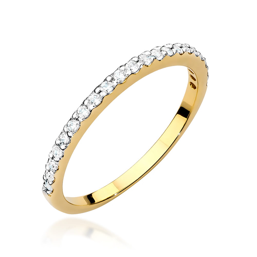 Pierścionek W531 z diamentami żółte złoto Jubiler Kraków BigDIAMOND