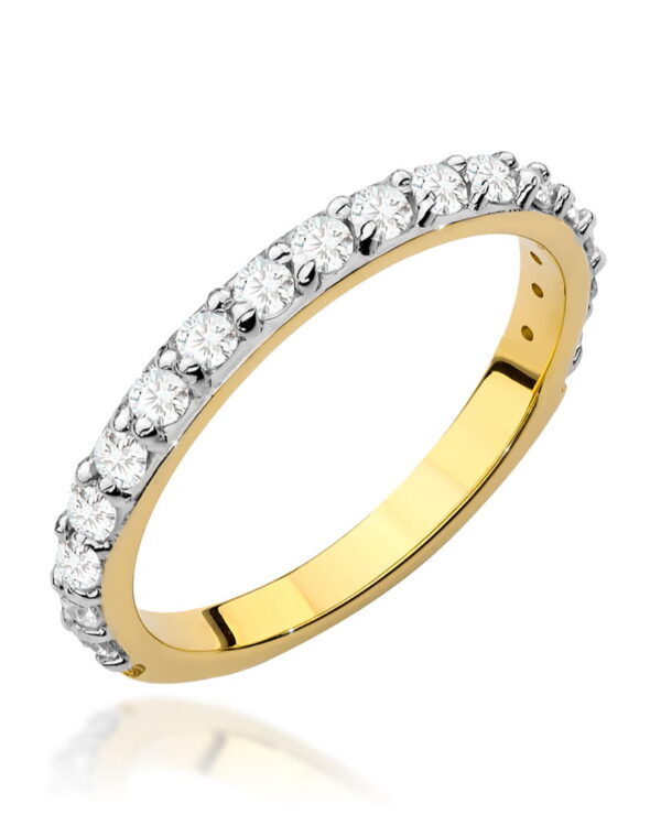 Pierścionek W532 z diamentami żółte złoto Jubiler Kraków BigDIAMOND
