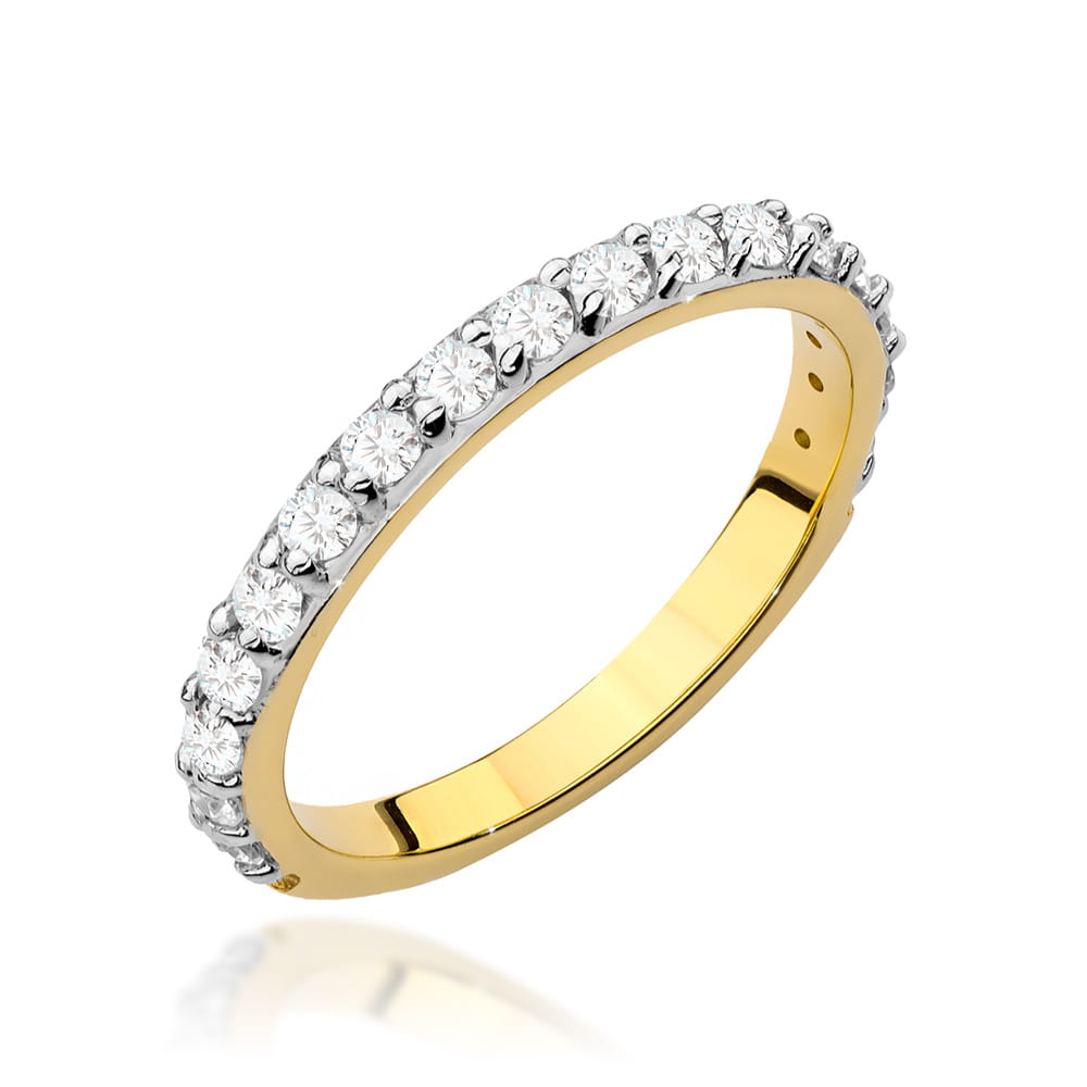 Pierścionek W532 z diamentami żółte złoto Jubiler Kraków BigDIAMOND